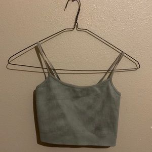 Green mini crop top